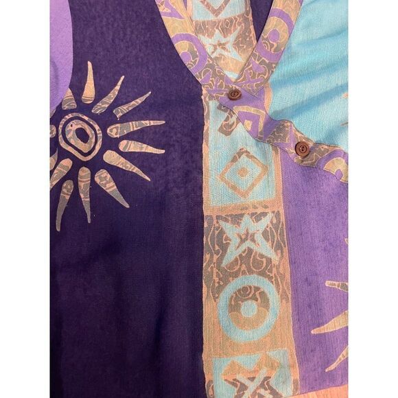 Soft Surroundings Wrapped Tunic Top V Neck 3/4 Sleeve Multicolored Rayon XS - Picture 6 of 6